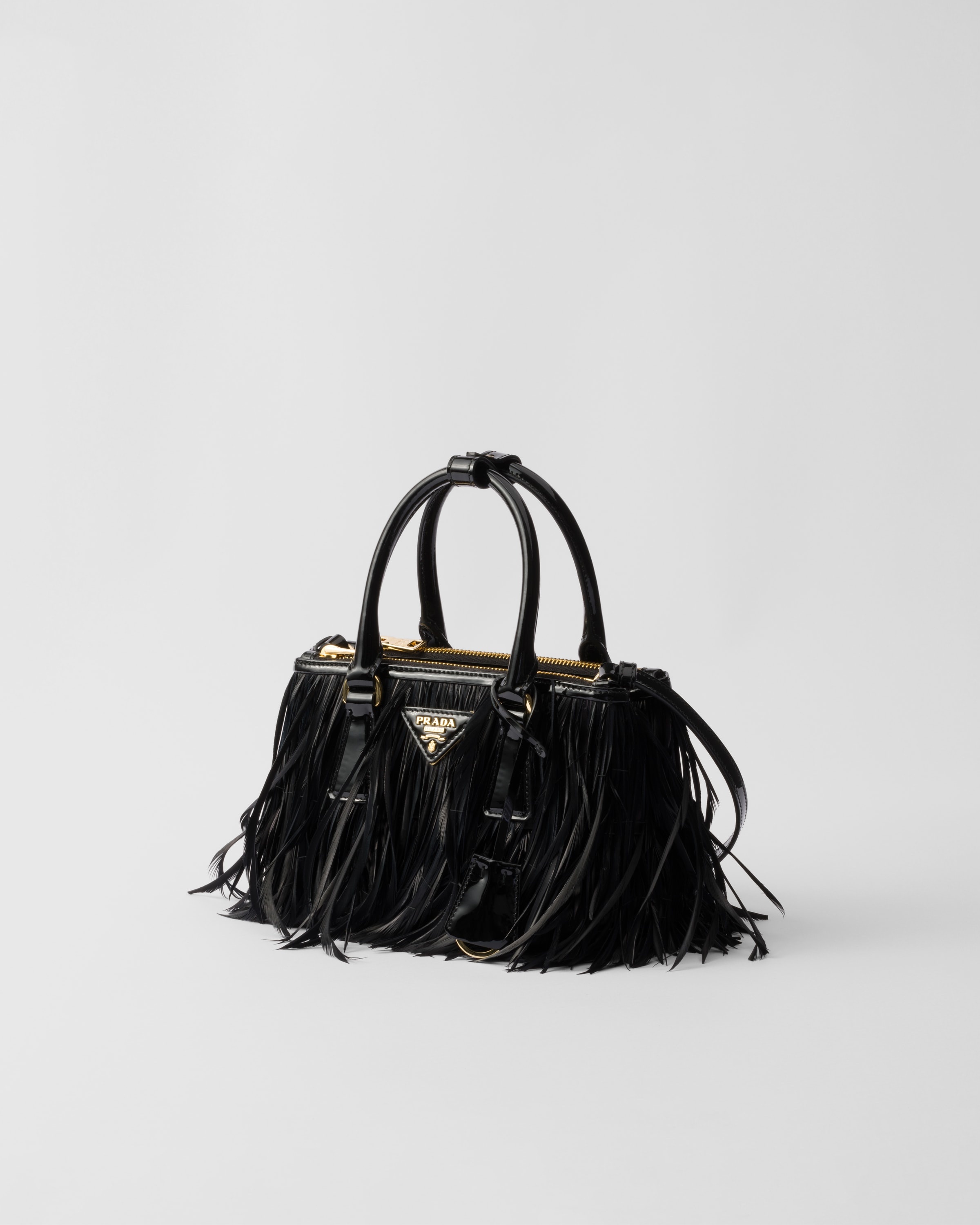 Prada Galleria mini-bag with feather trim - 3