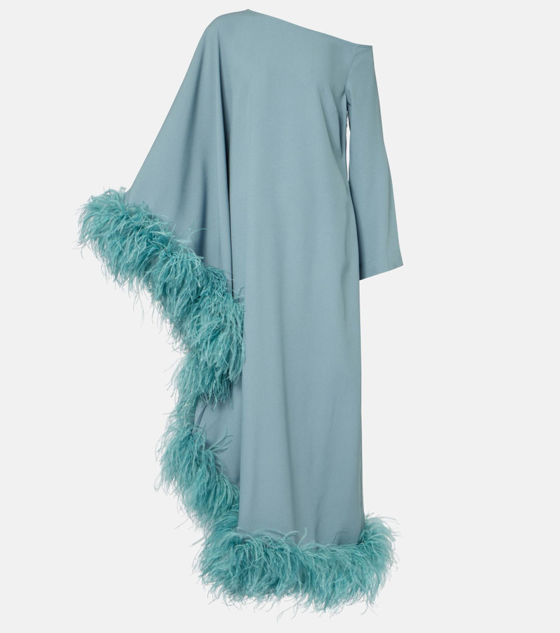 Ubud Extravaganza feather-trimmed gown 1