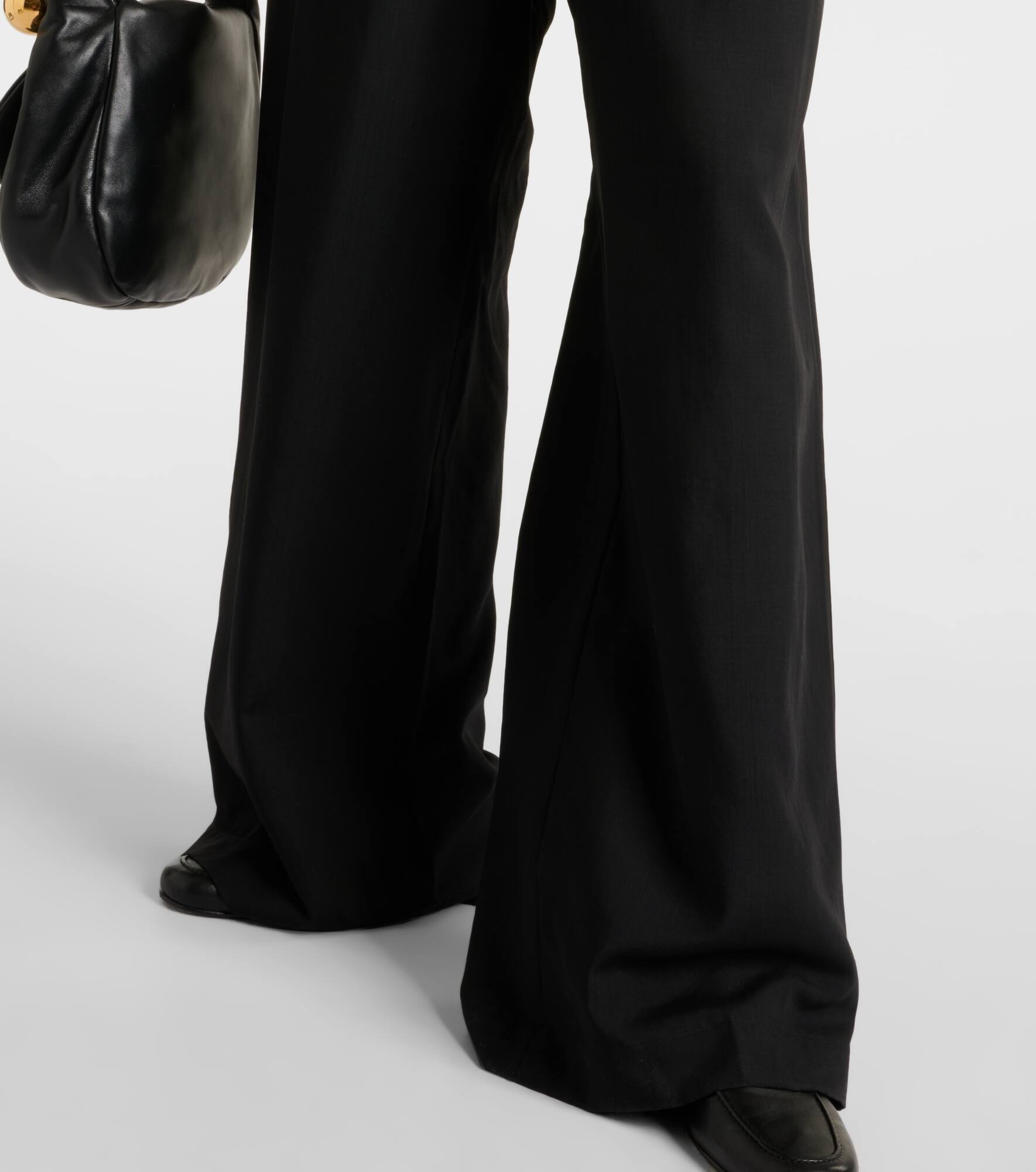 Forest wool-blend voile wide-leg pants - 5