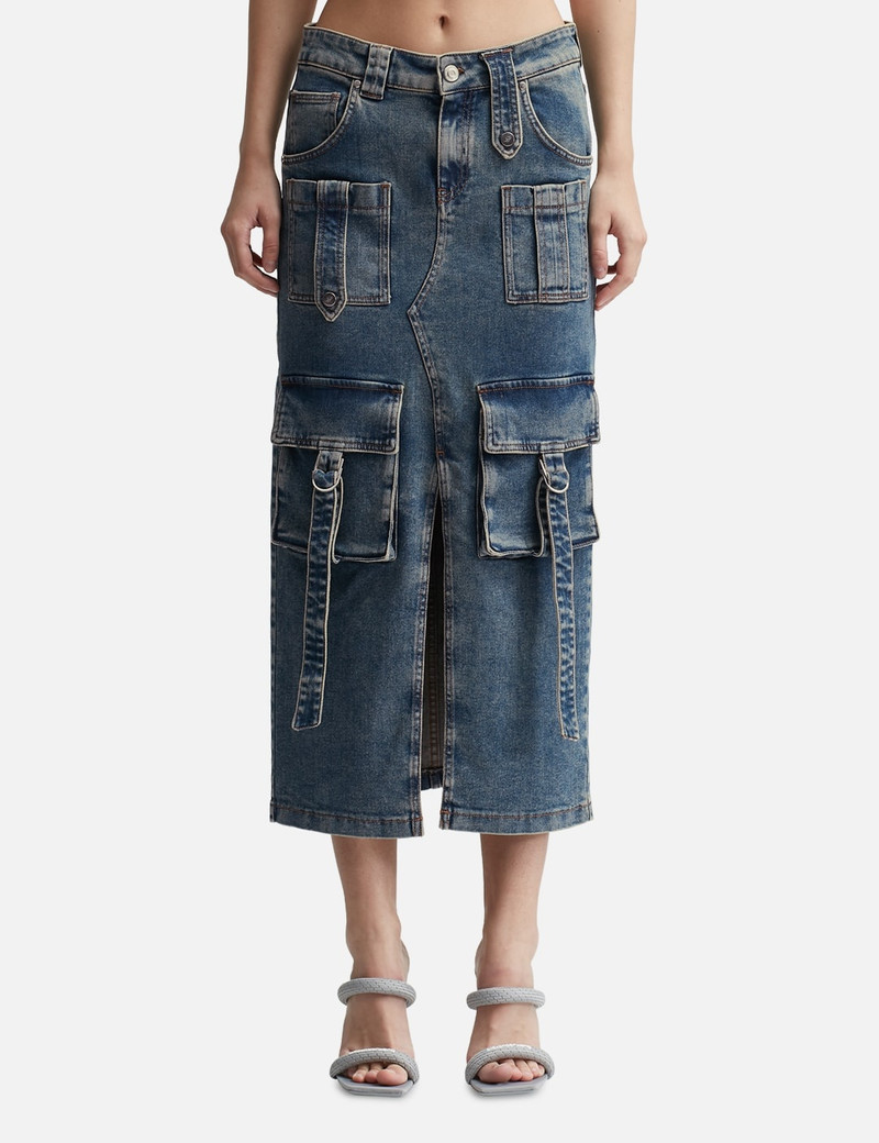 CARGO DENIM MIDI SKIRT 1