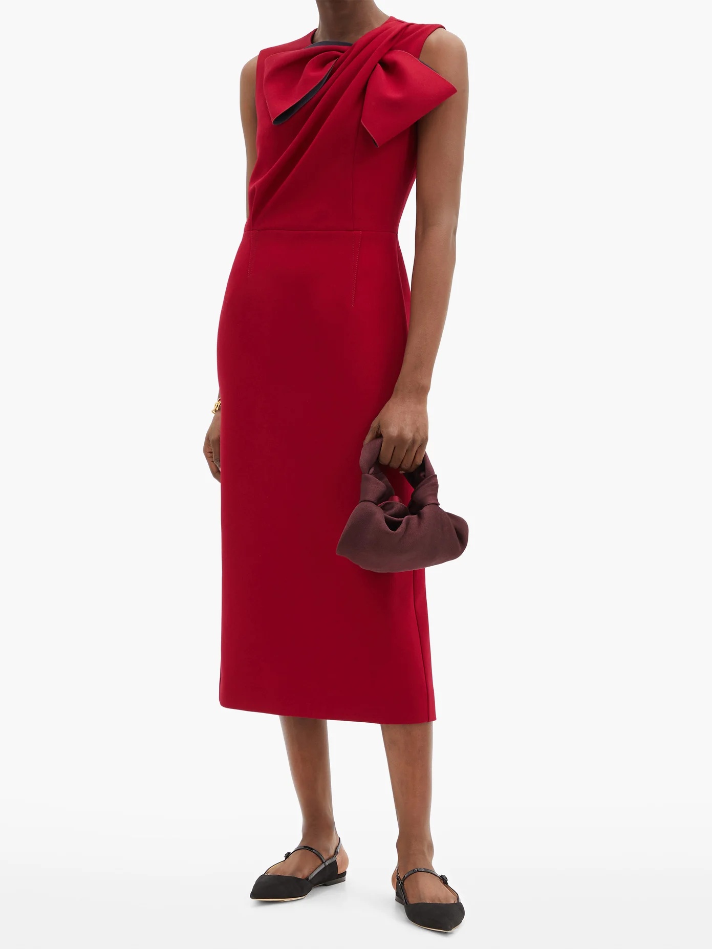 Flandre draped-bow crepe dress - 2