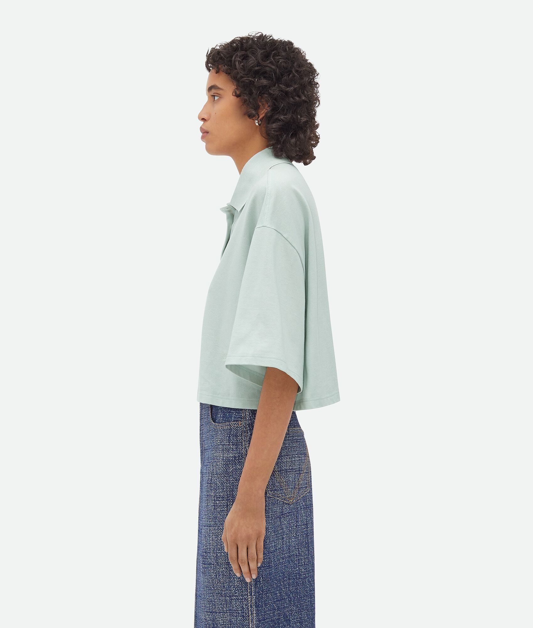 Cropped Cotton Piquet Polo - 2
