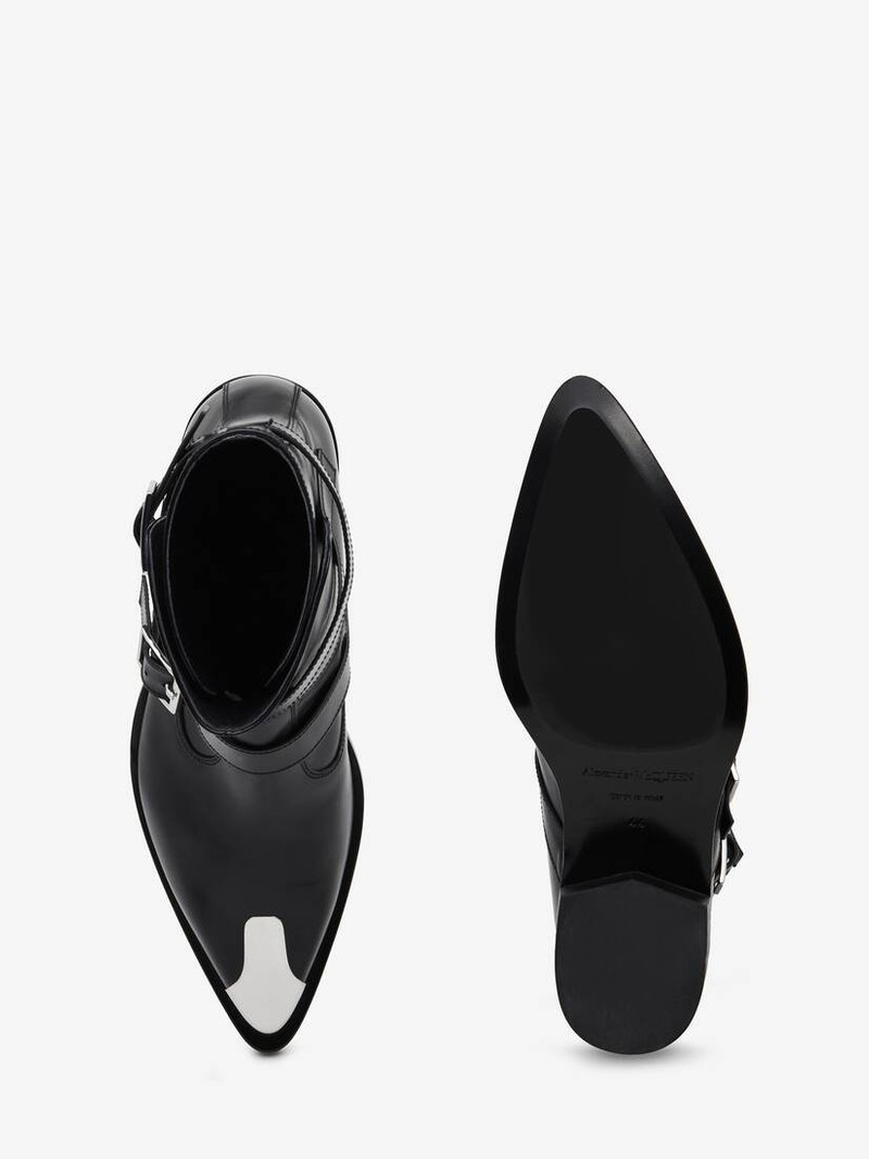 Men's Punk Triple Strap Boot in Black 4