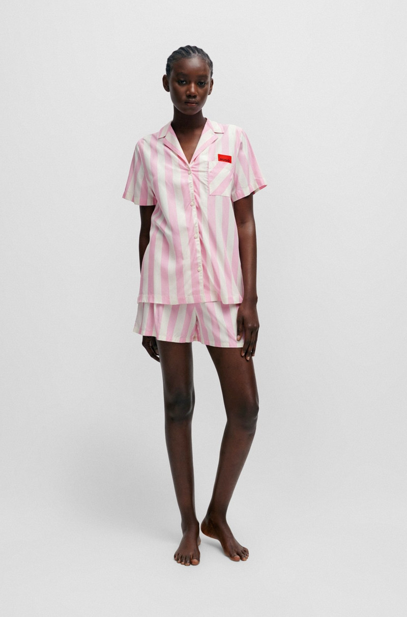 HUGO PATTERNED PAJAMA SHIRT WITH RED LOGO LABEL outlook