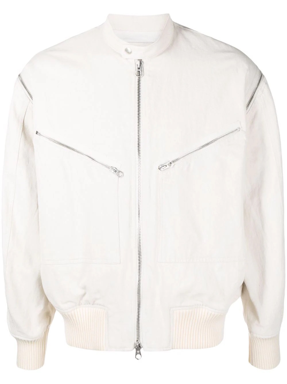 detachable-sleeves zipped bomber jacket - 1