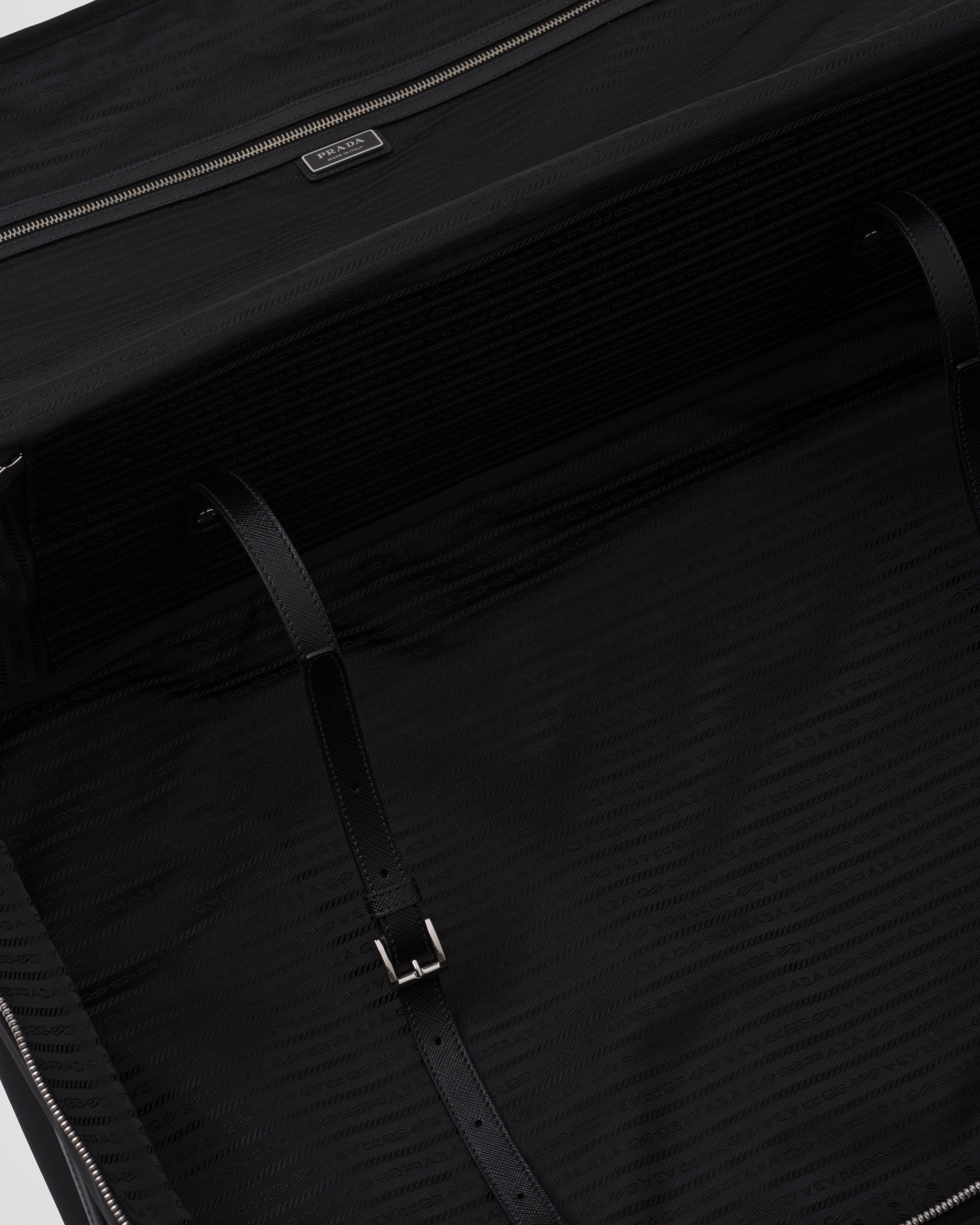 Re-Nylon and Saffiano leather suitcase - 4
