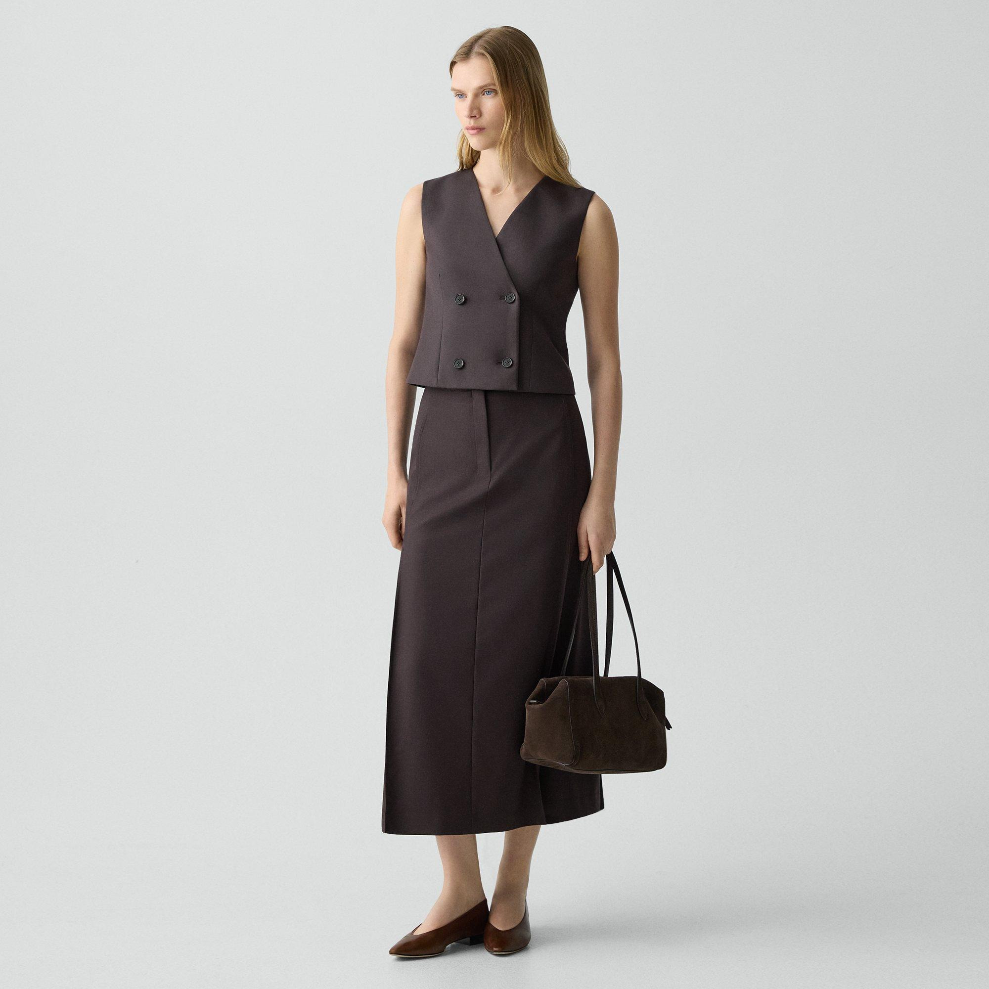 Shrunken Double-Breasted Vest in Sleek Flannel - 6