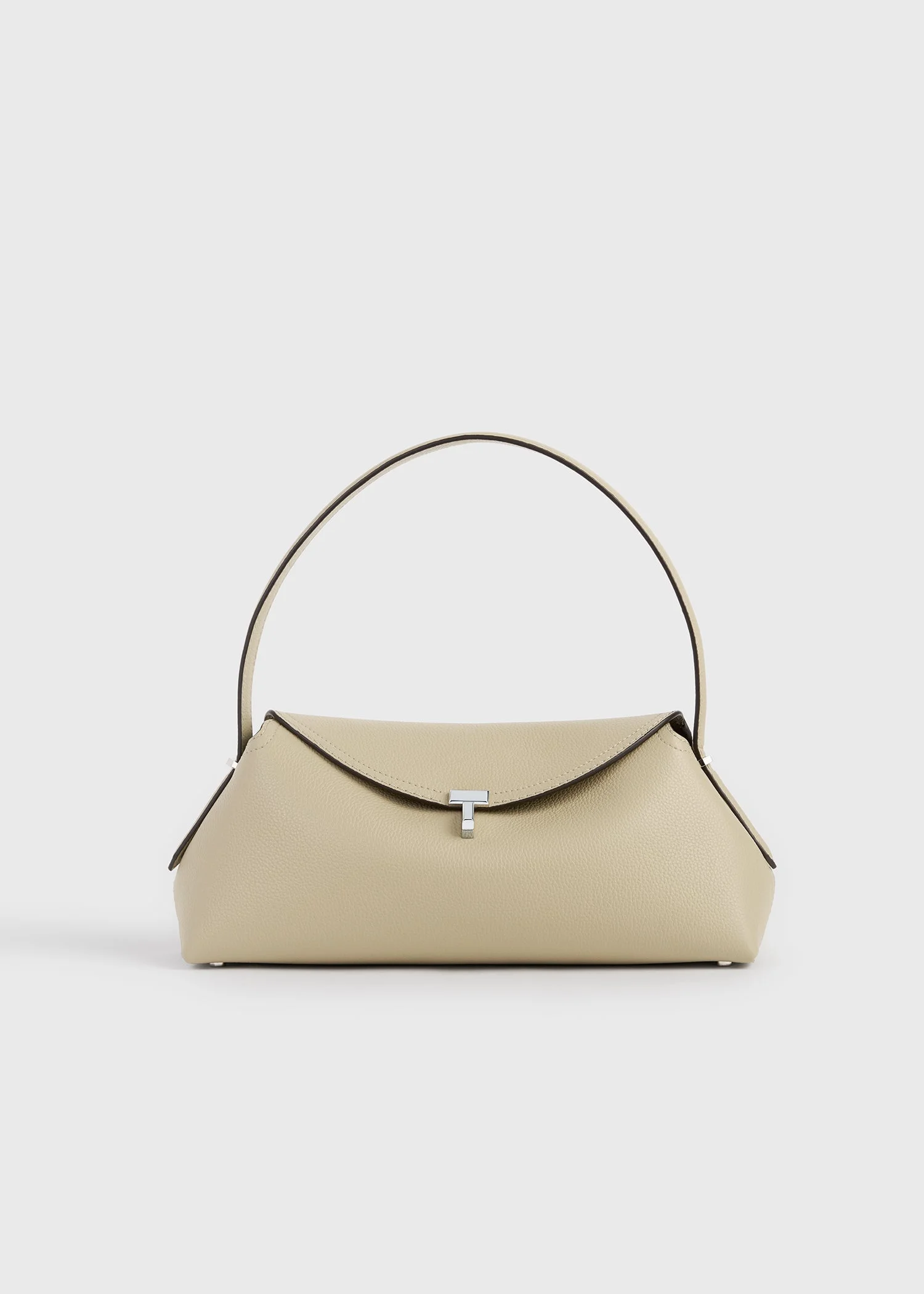T-lock grained-leather shoulder cashew - 1