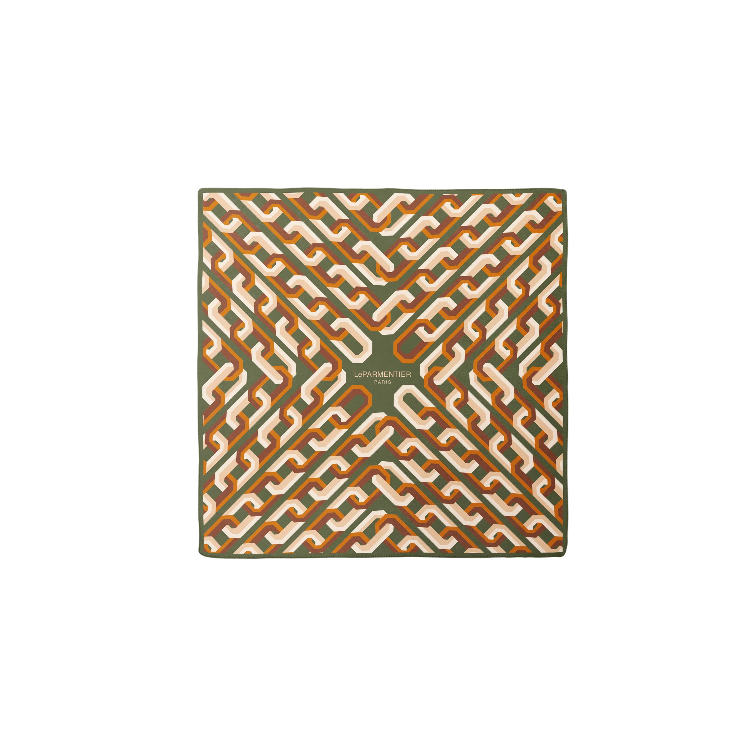 Chain Motif Bandana Silk Scarf - 1