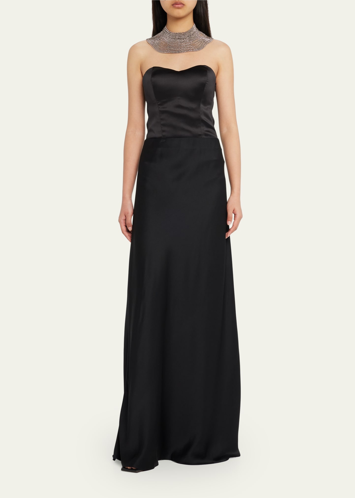 Satin Bias Maxi Skirt - 1