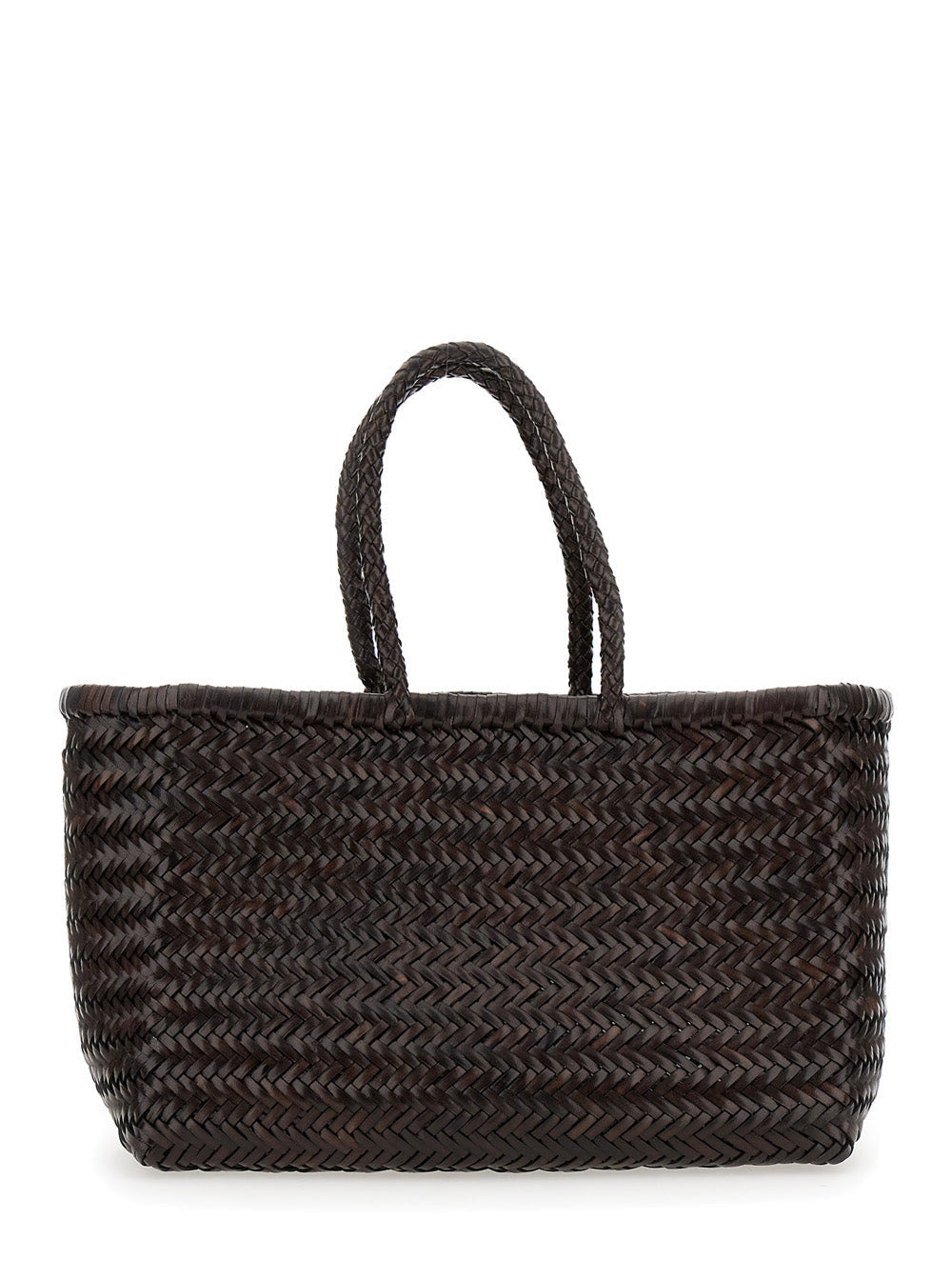Dragon Diffusion Women 'Bamboo Triple Jump' Brown Tote Bag In Woven Leather Woman - 1