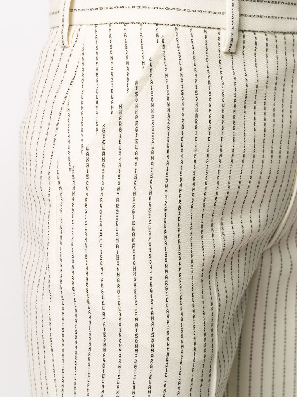 logo pinstripe trousers - 5