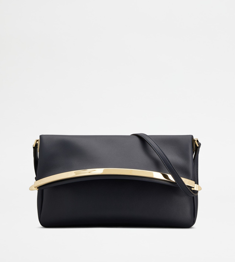 TOD'S MAGENTA BAG FLAP BAG IN LEATHER SMALL - BLUE 1