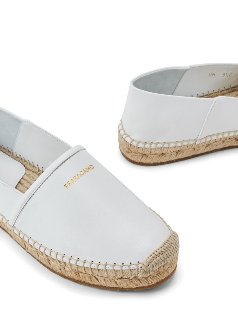 logo-print leather espadrilles 4