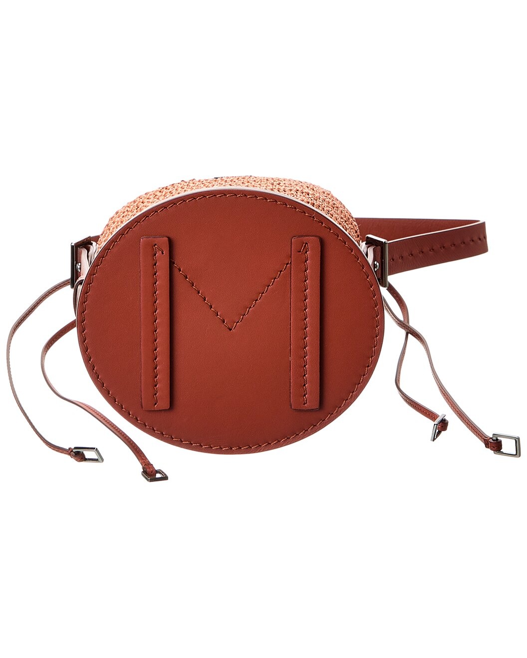 Max Mara Logo Plaque Leather-Trim Bucket Bag - 3