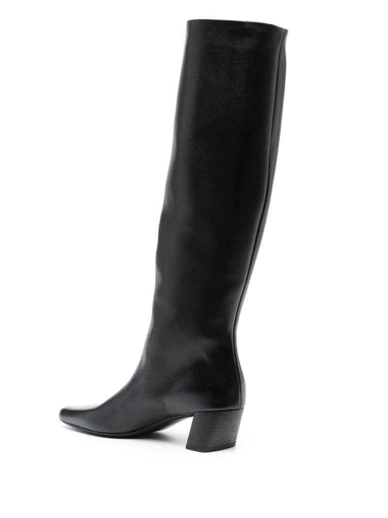 heeled 65mm leather boots - 4