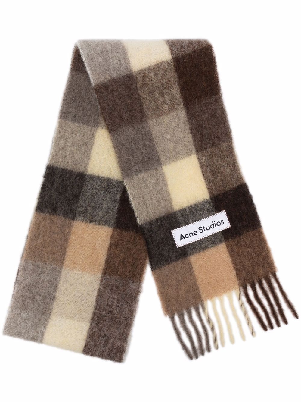 checked knitted scarf - 1