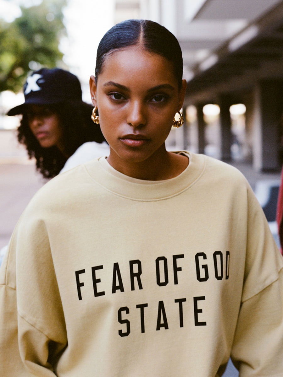 Womens Fleece Cropped Crewneck - 2