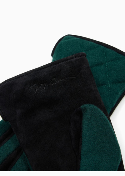 GIORGIO ARMANI Suede and wool gloves outlook