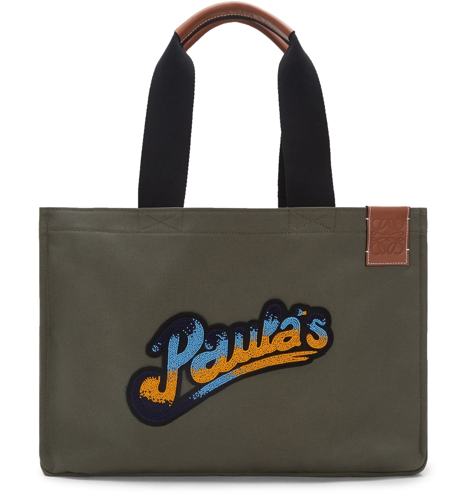 + Paula's Ibiza Logo-Appliquéd Leather-Trimmed Canvas Tote Bag - 1