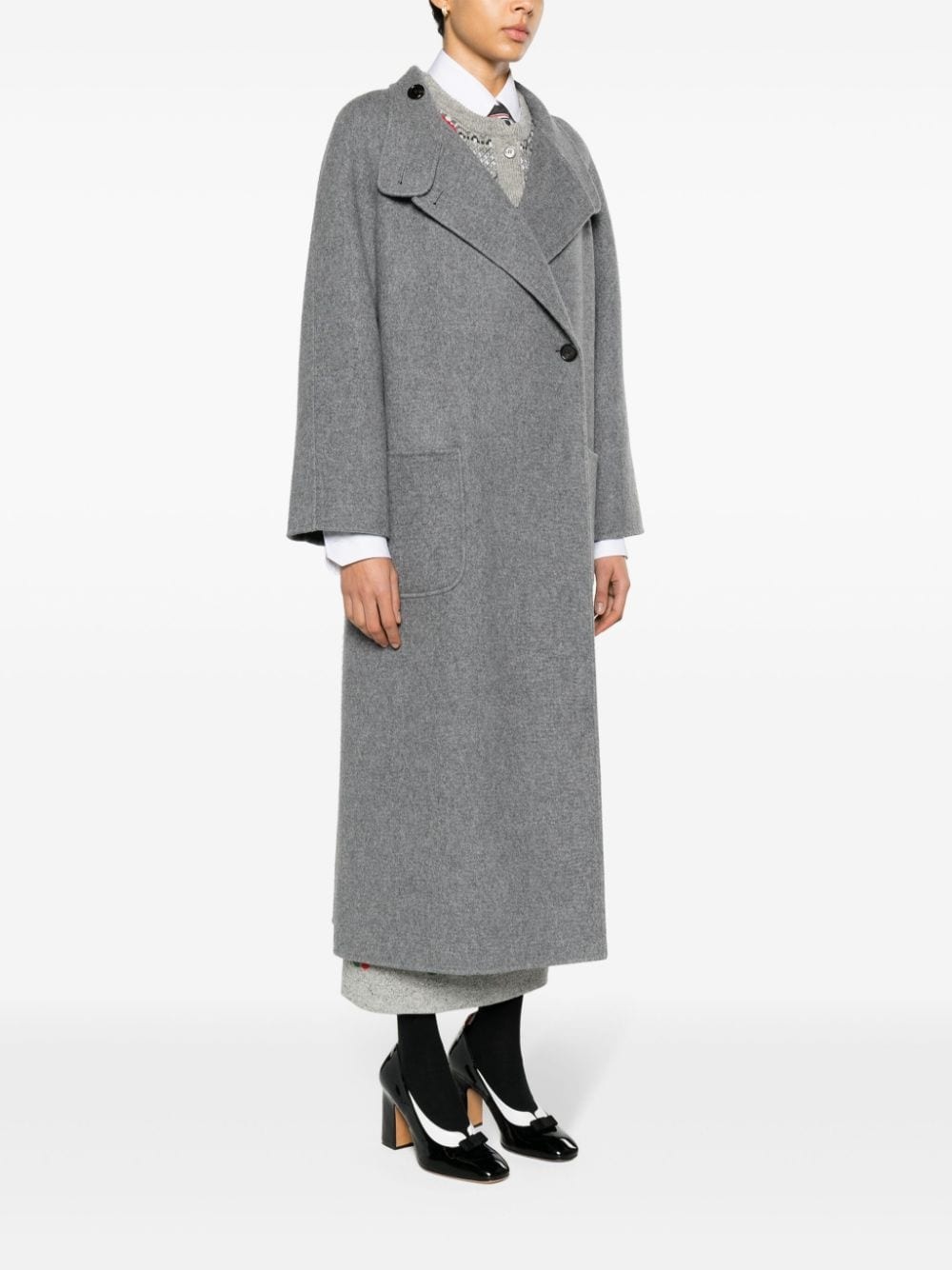 wool-blend maxi coat - 3