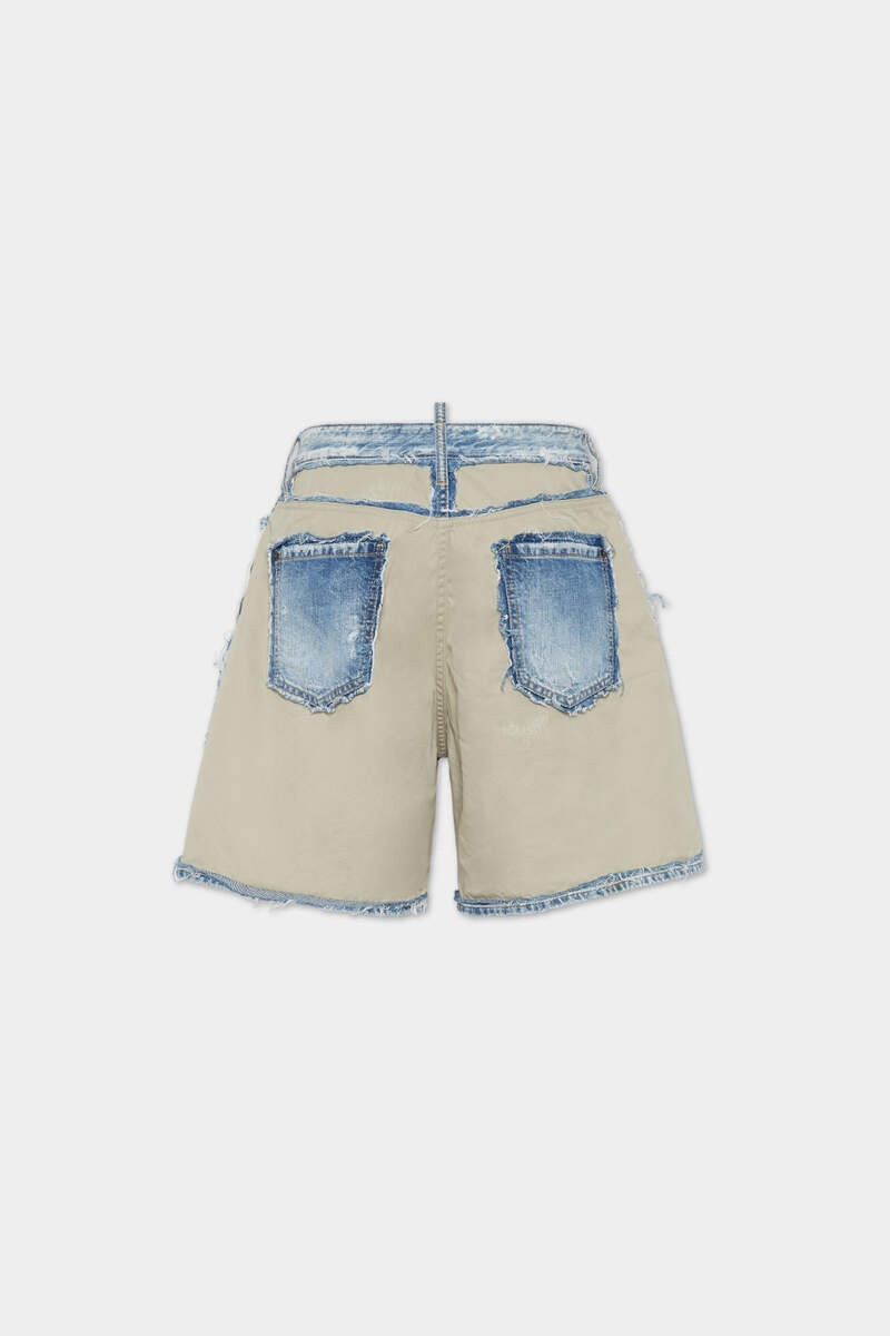 DSQUARED2 SUPER RIPPED MIXED BOXER JEAN SHORTS outlook