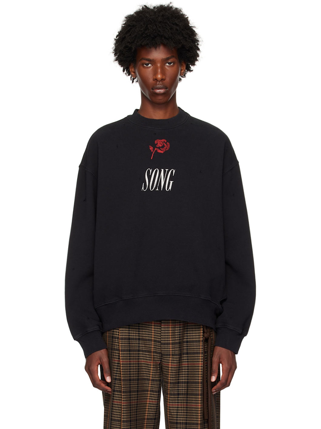 Black 'Song' Gym Sweatshirt - 1