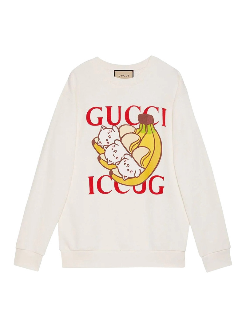 x Bananya mirrored logo print sweatshirt - 1