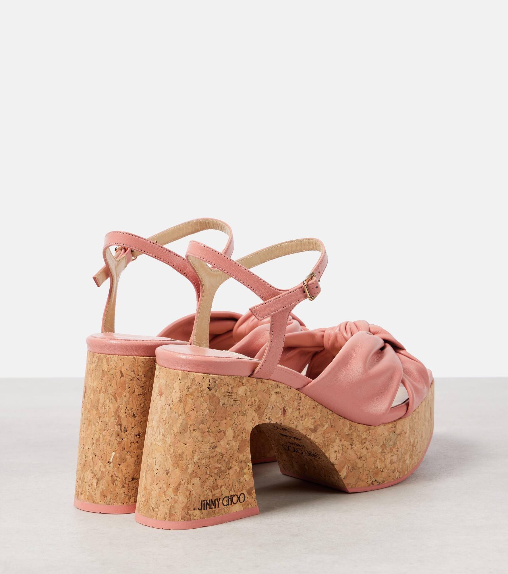 Heloise 95 leather platform sandals - 3