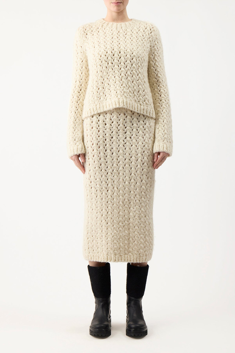 GABRIELA HEARST Bower Sweater in Ivory Welfat Cashmere outlook