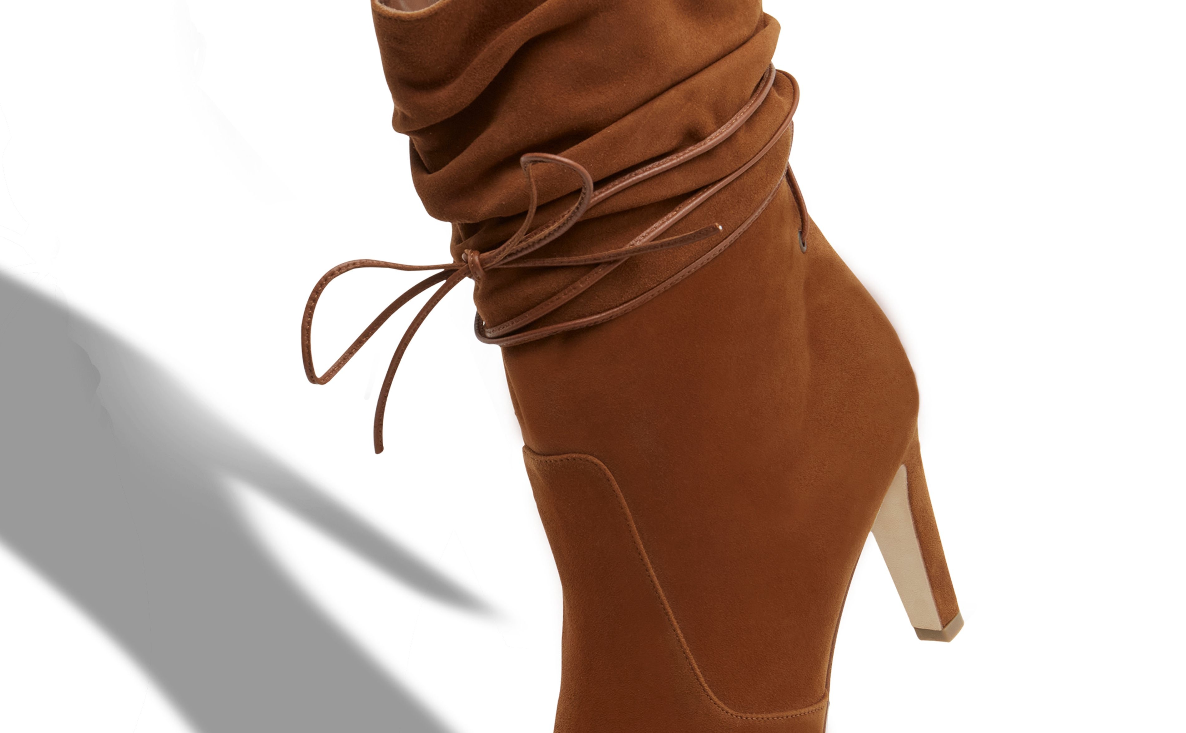 Brown Suede Slouchy Ankle Boots - 4