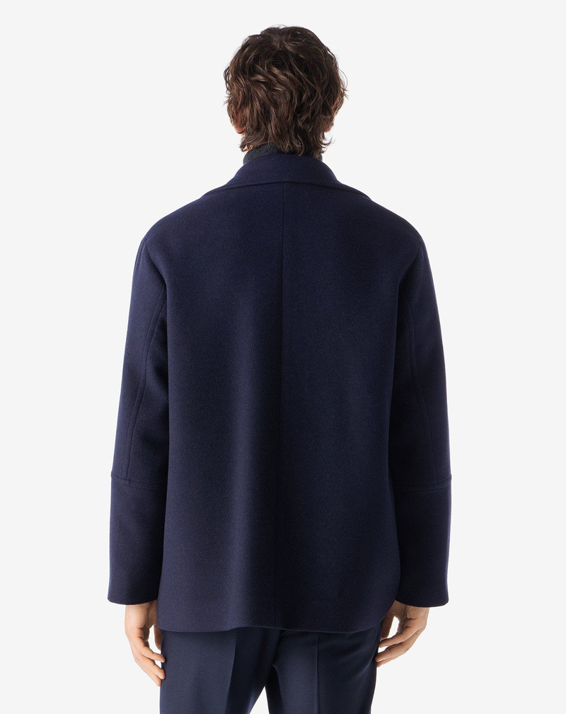 Blue wool, silk and cashmere blend peacoat 3