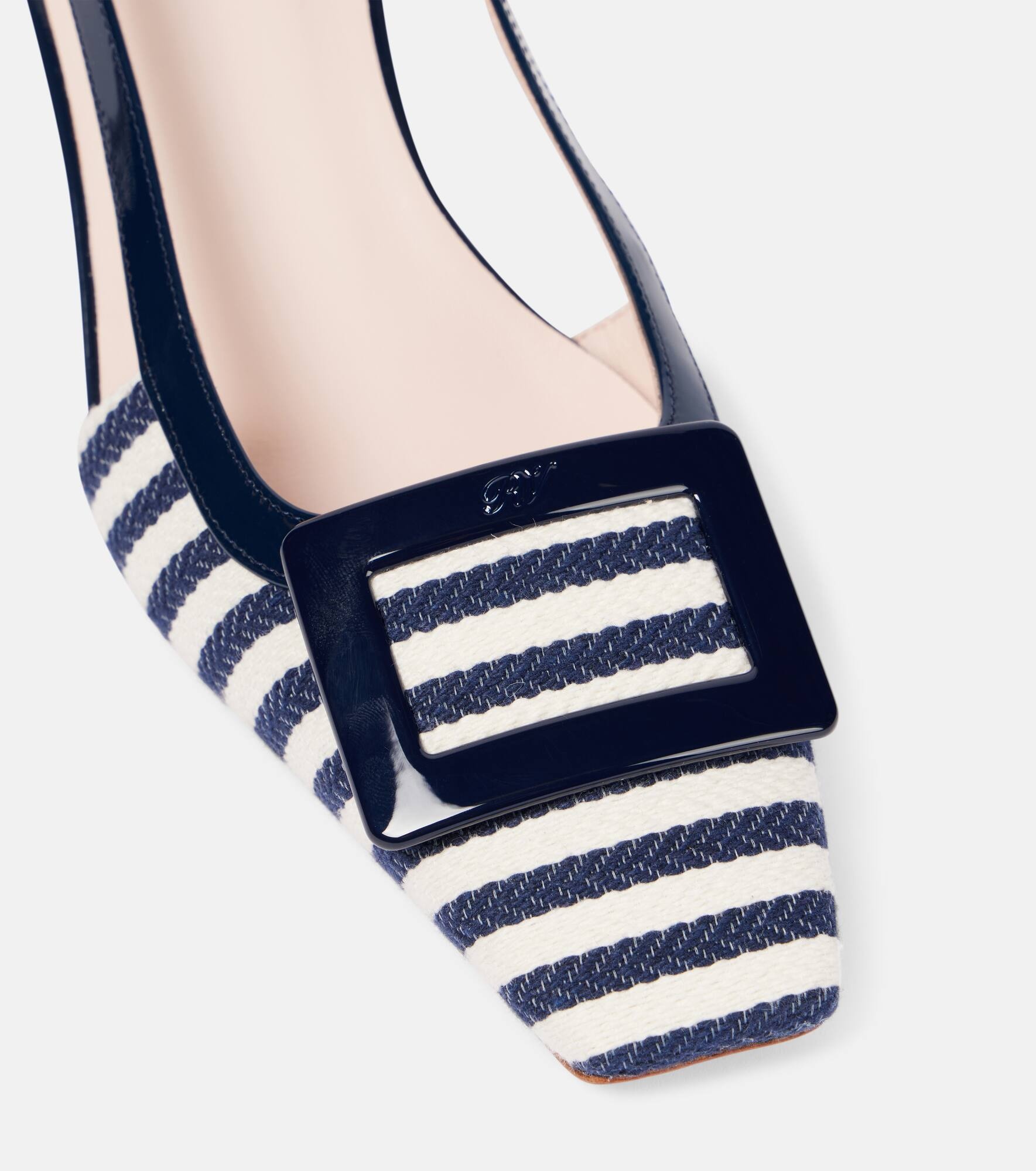 Belle Vivier 45 canvas slingback pumps - 5