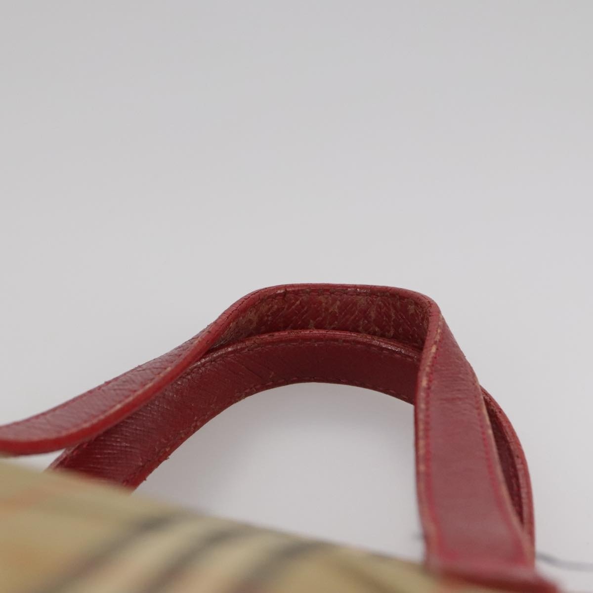 Burberry Nova Check Hand Bag Canvas Beige Red - 8