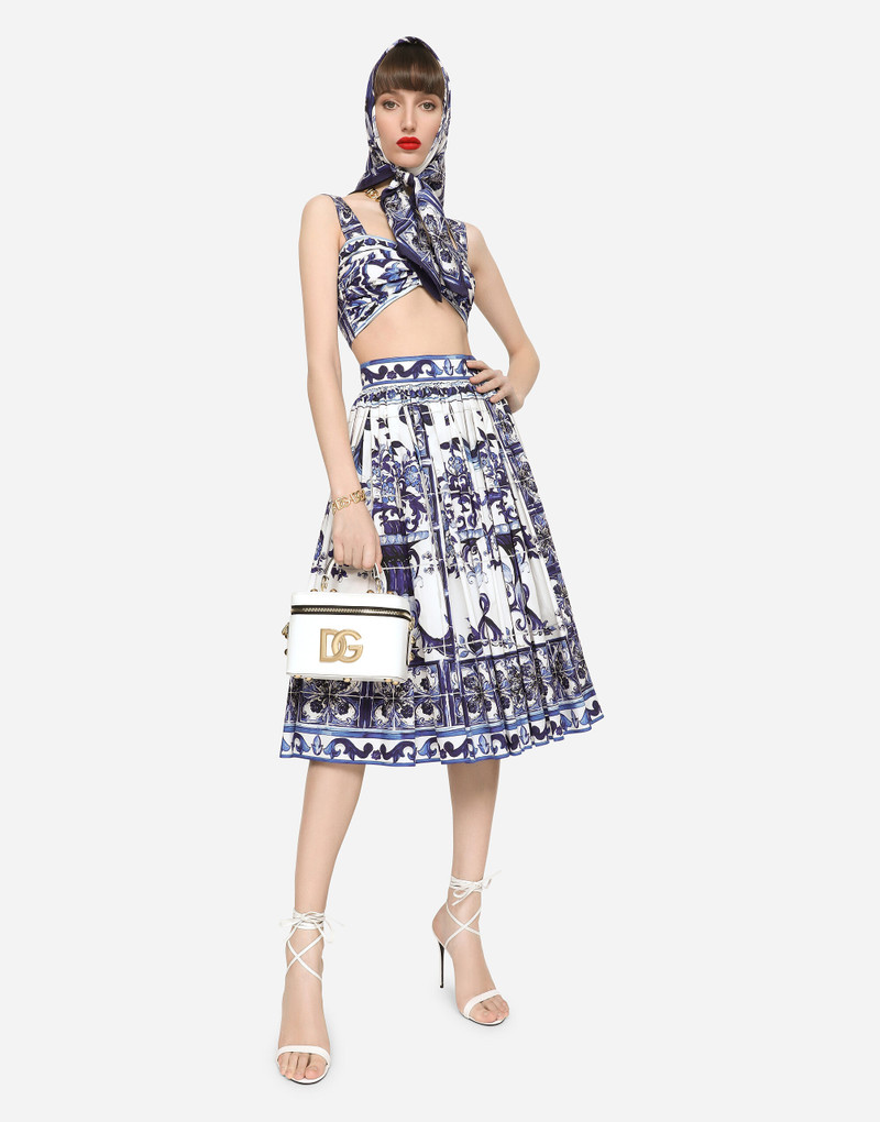 Poplin midi skirt with majolica print 5