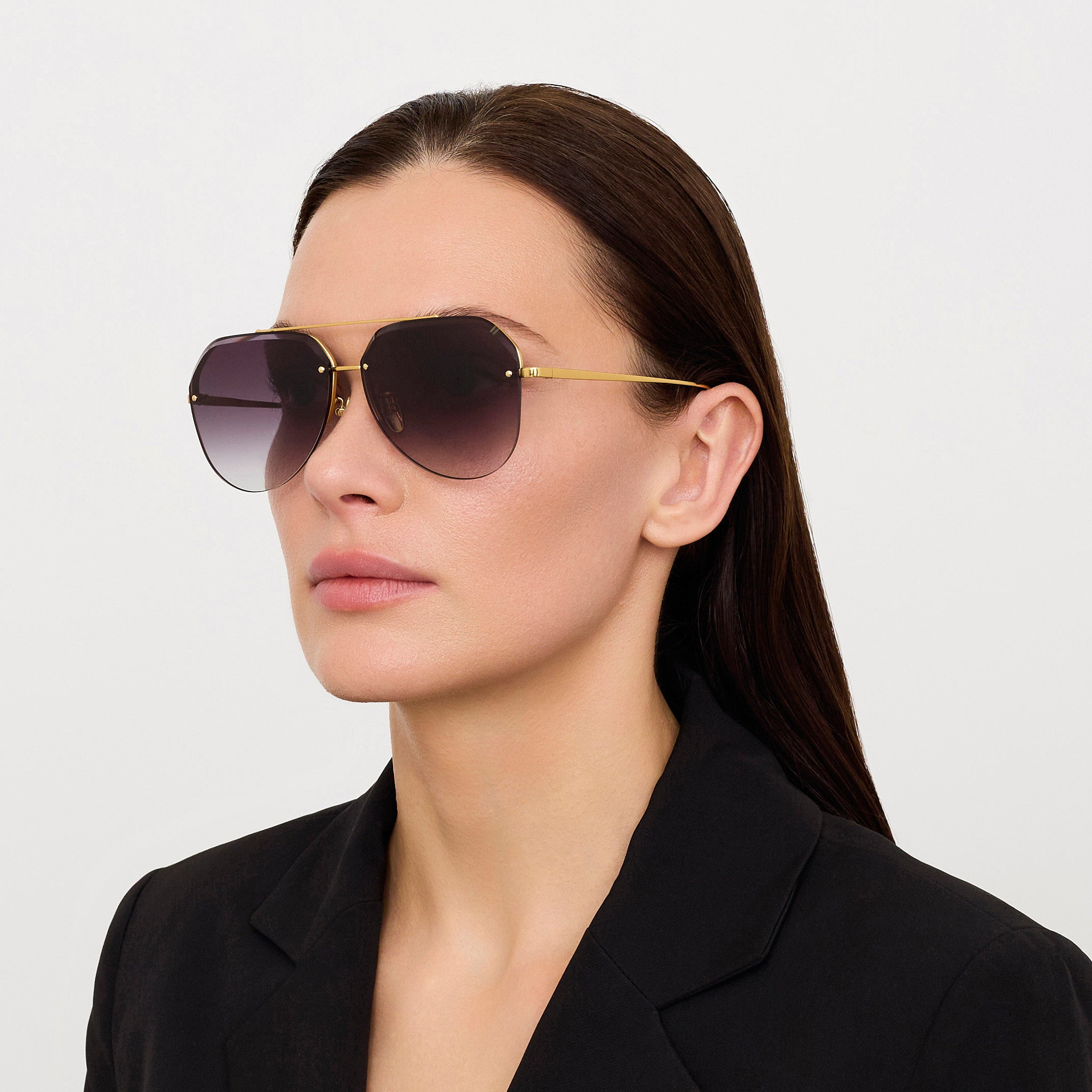 Quynh Sunglasses in Grey and Gold - 3