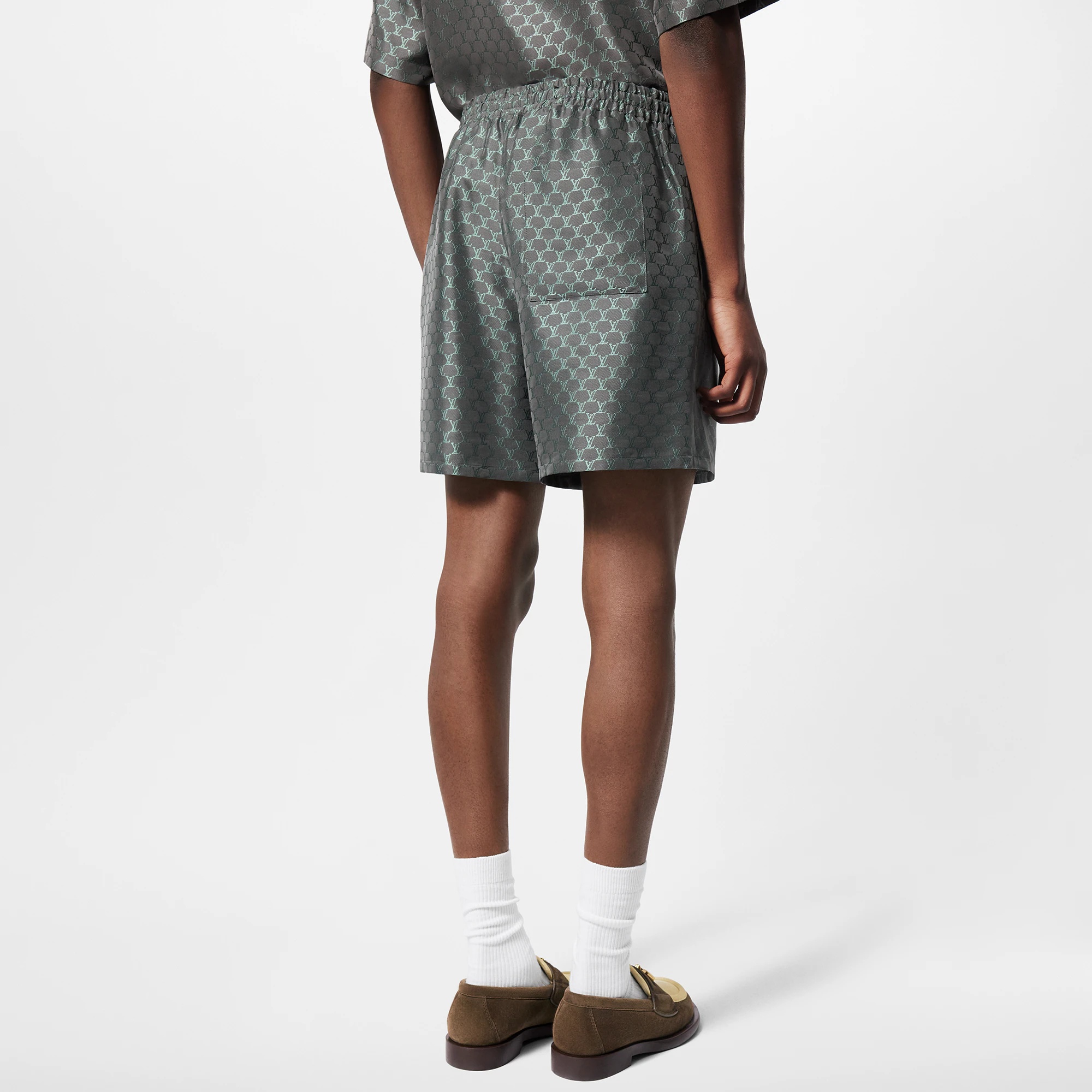Drawstring Jacquard Silk-Blend Shorts - 5