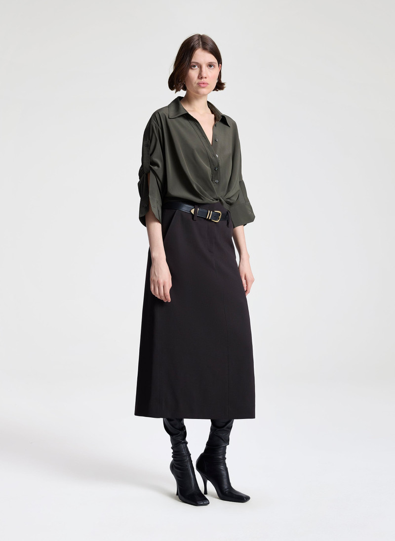 Leo Cropped Silk Shirt 4