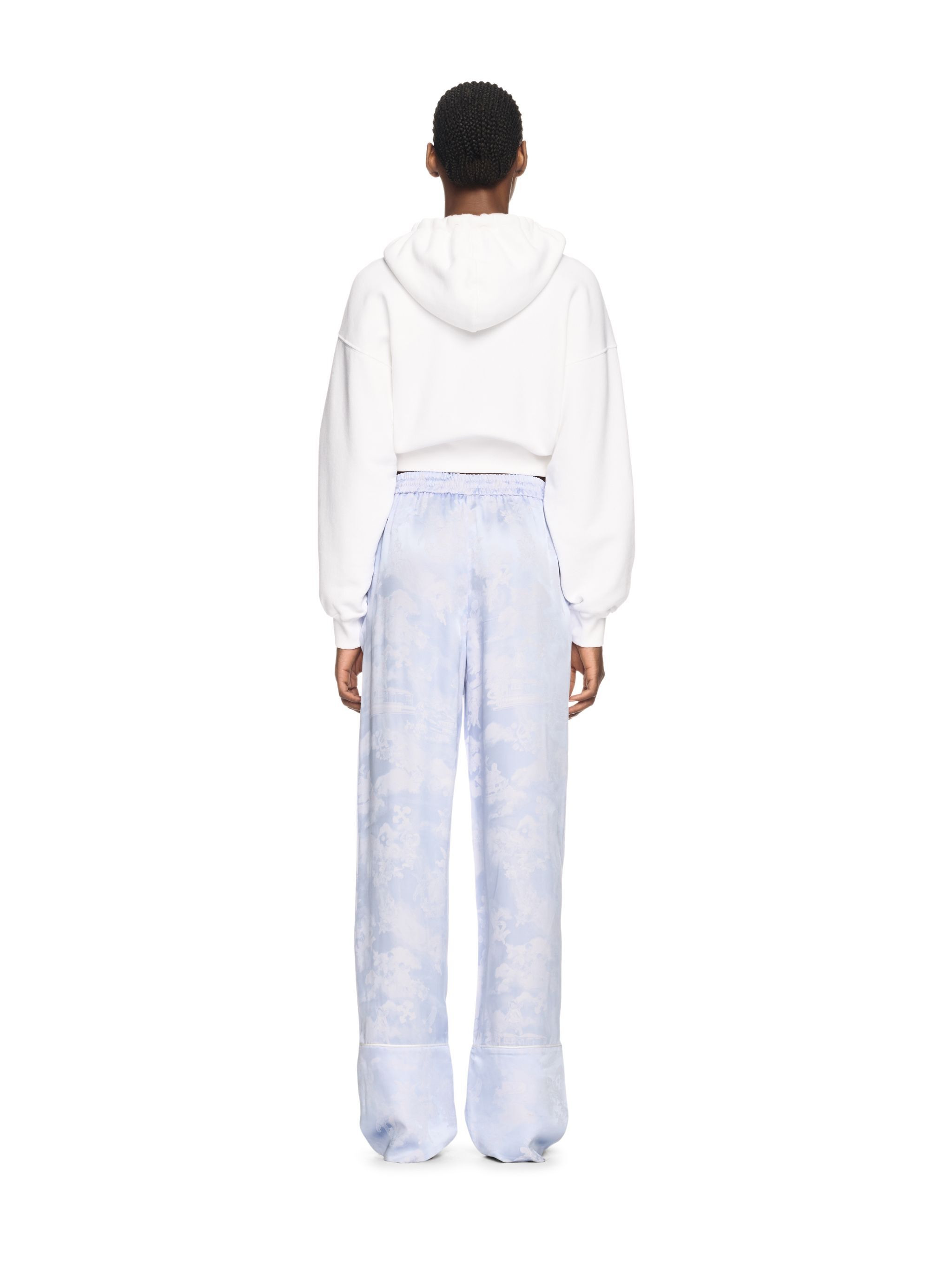 White Bookish Rose Cropped Hoodie - 4