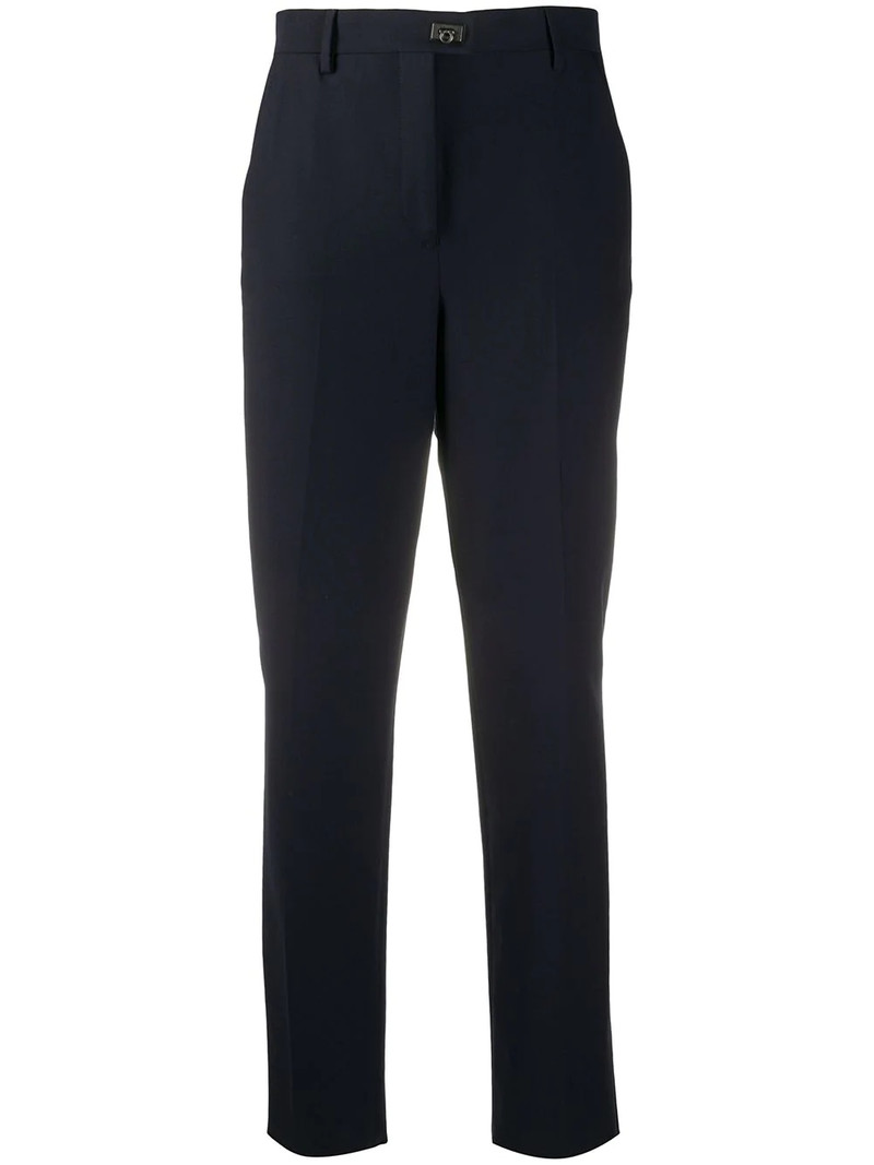 Gancini-plaque straight-leg trousers 1