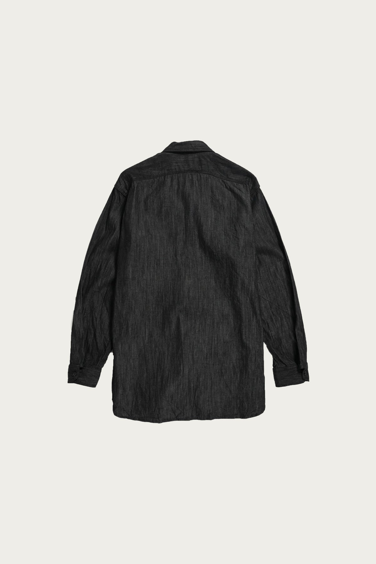 Work Shirt - Black Cotton Denim Shirting - 2