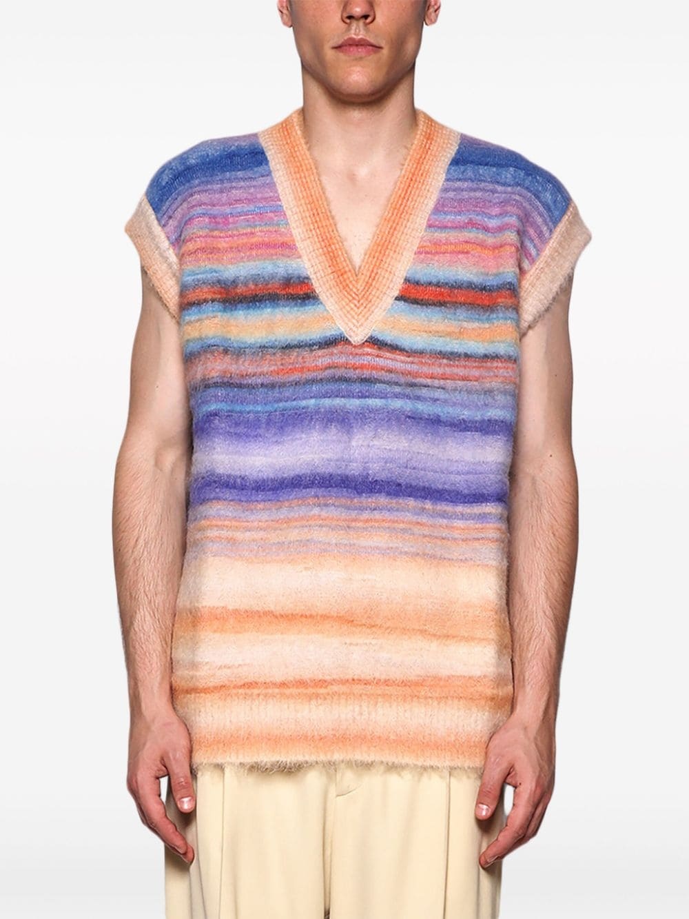 striped mohair vest - 4