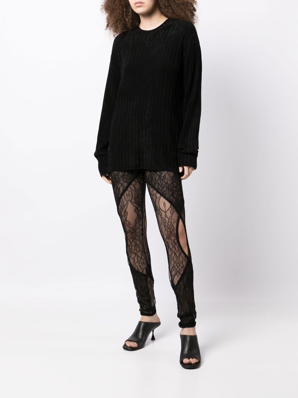 lace high-waisted leggings - 2