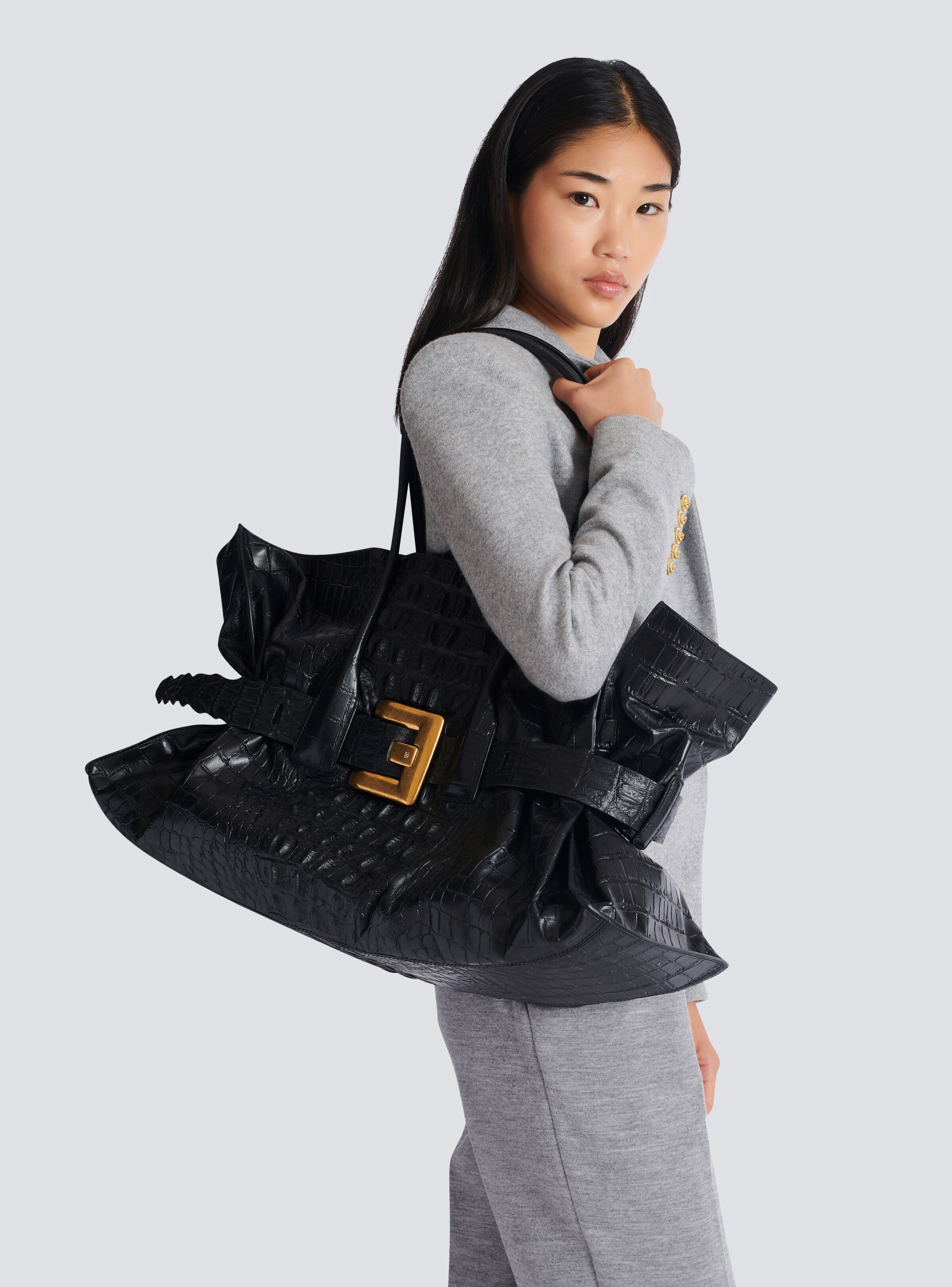 XL Anthem bag in embossed crocodile-print calfskin - 8
