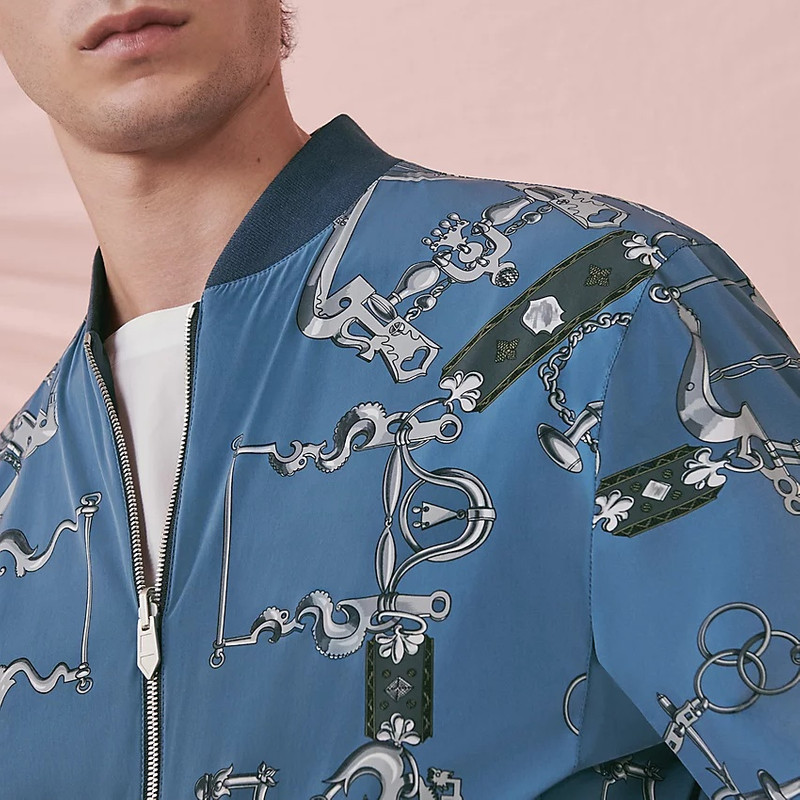 "Mors et Gourmettes" reversible rib trim jacket 3