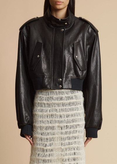 KHAITE The Kember Jacket in Black Leather outlook