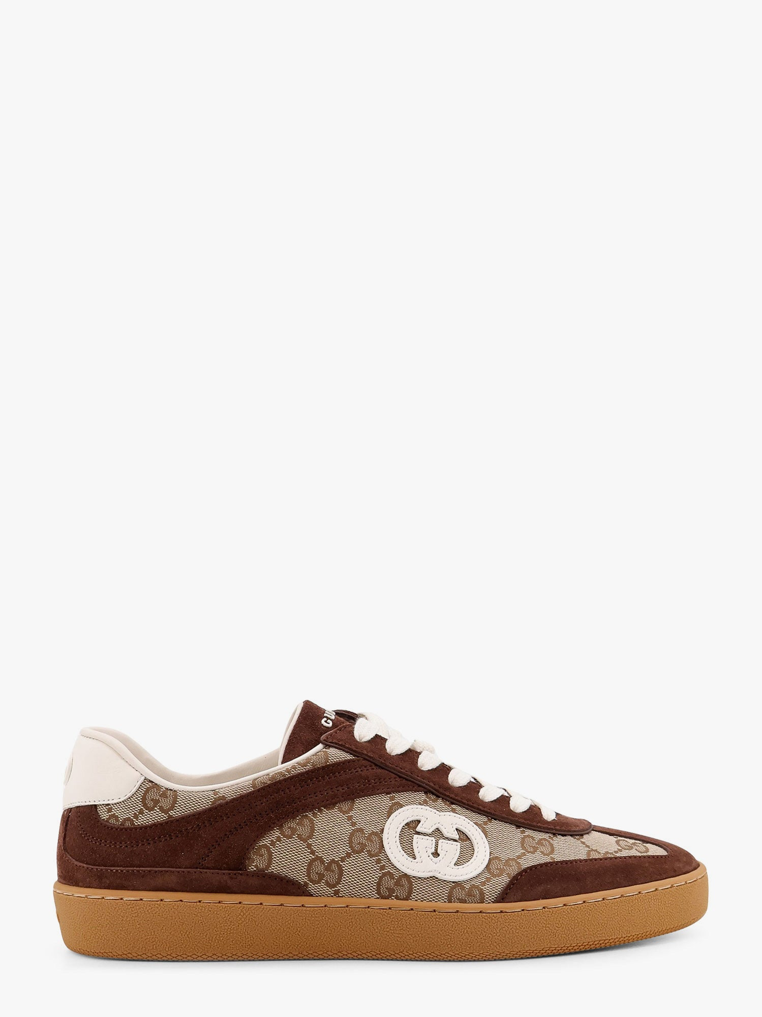 G75 LOW-TOP SUPREME GG FABRIC AND SUEDE SNEAKERS - 1