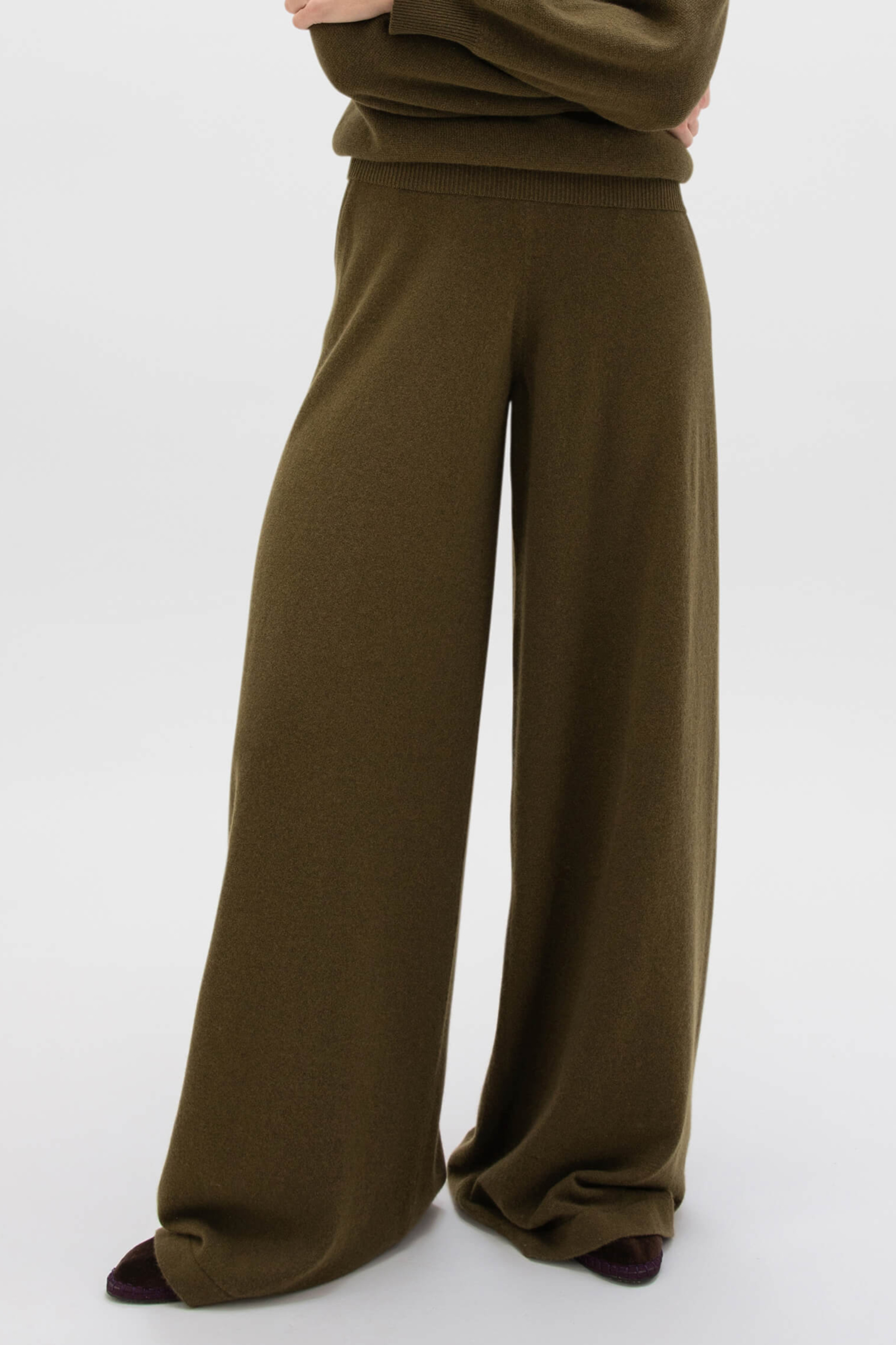 Cashmere Green Slouch Trousers - 2