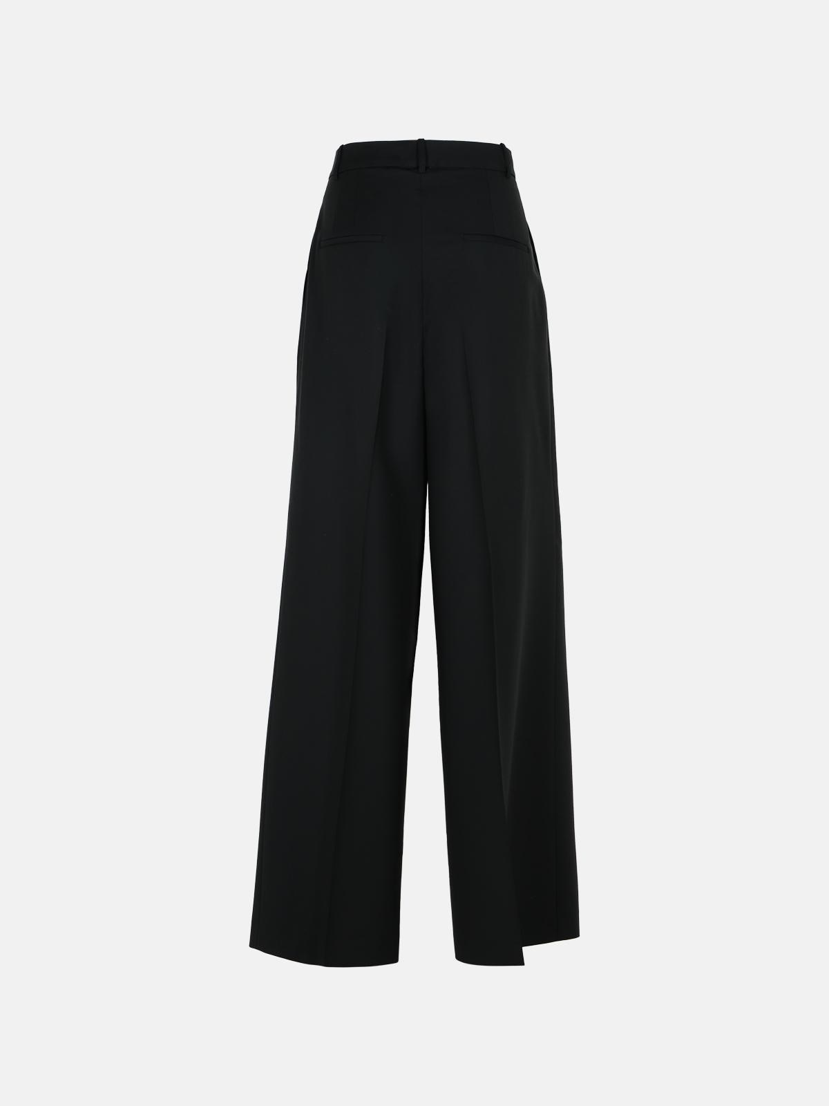 BLACK WOOL PANTS - 3