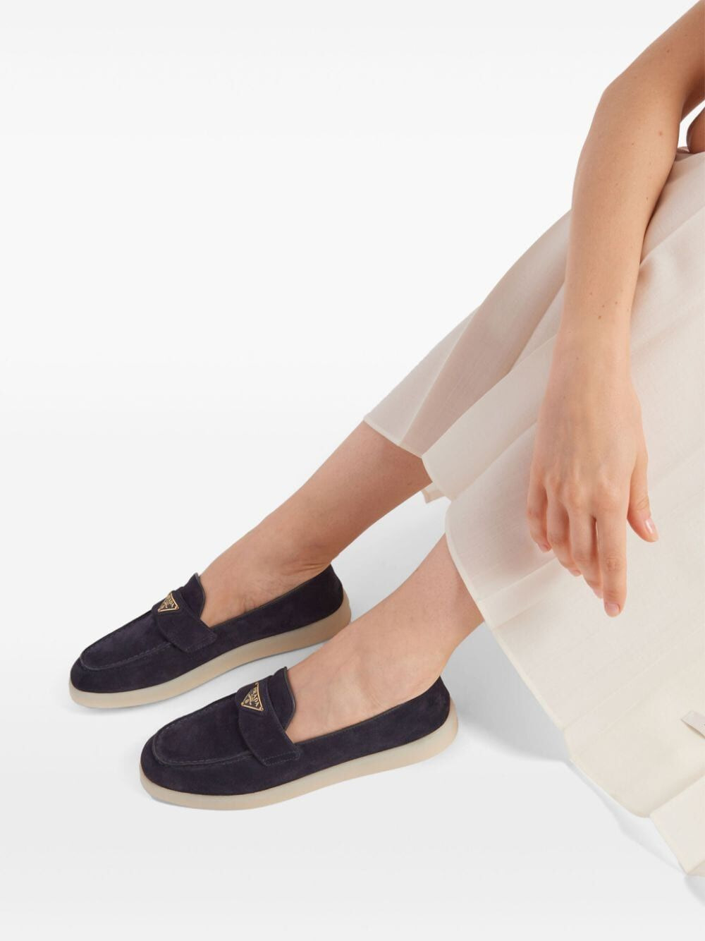 Prada Women Suede Leather Loafers - 3